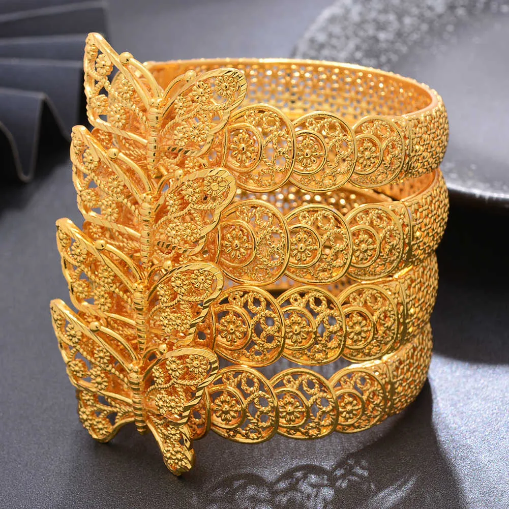 Butterfly Bangles Dubai Gold cor pulgles para mulheres vintage noiva casamento pulseira pulgula África jóias árabes q0720