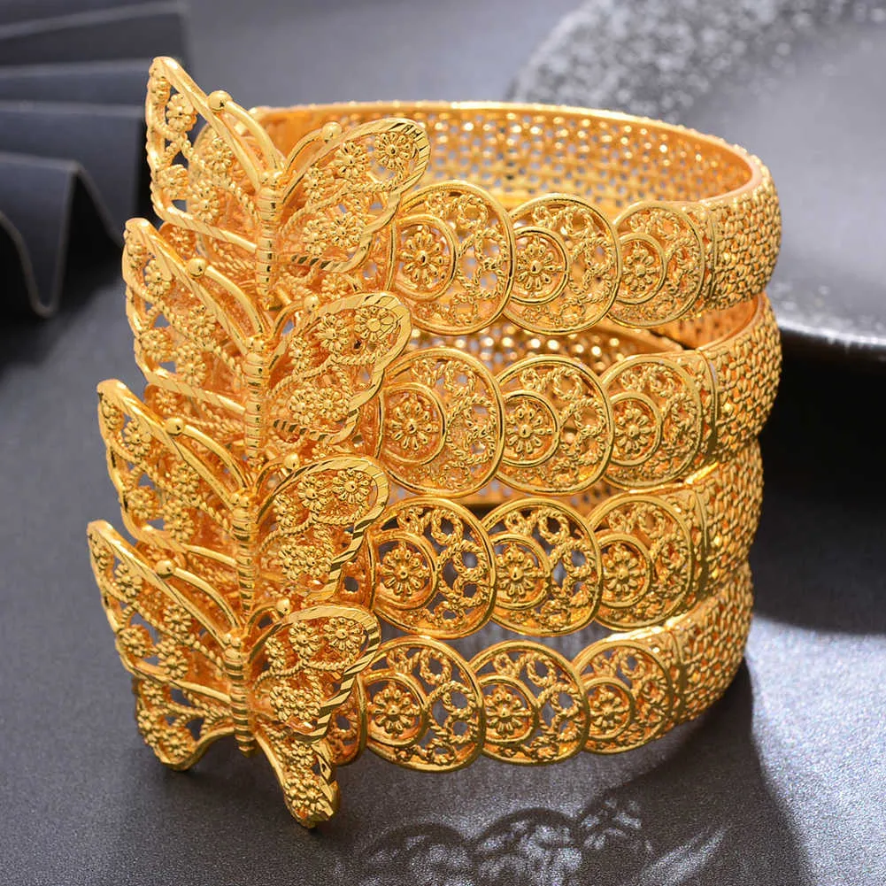 Schmetterling Armreifen Dubai Gold Farbe Armreifen für Frauen Vintage Braut Hochzeit Armband Armreifen Afrika Arabischen Schmuck Q0720
