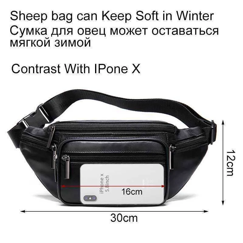 MVA Men's Waist Bag Belt Waist Packs Sheep genuine Leather Waist Bag For men women Fanny Pack Belt Bum Hip men's belt ba231v