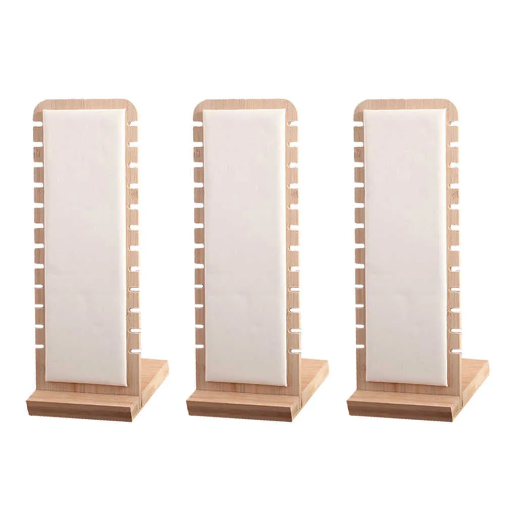 3x Modern Bambu Kolye Takı Masa Tabanı Ekran Kartları 27x10cm Neckchain Ekran Stand 210713240s