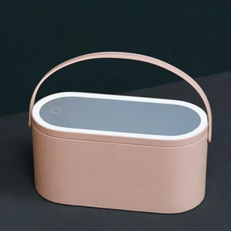 Reismake -up case Cosmetics Organizer met LED Light Mirror draagbare cosmetische doos voor vrouwen geschenken tassen cases274y