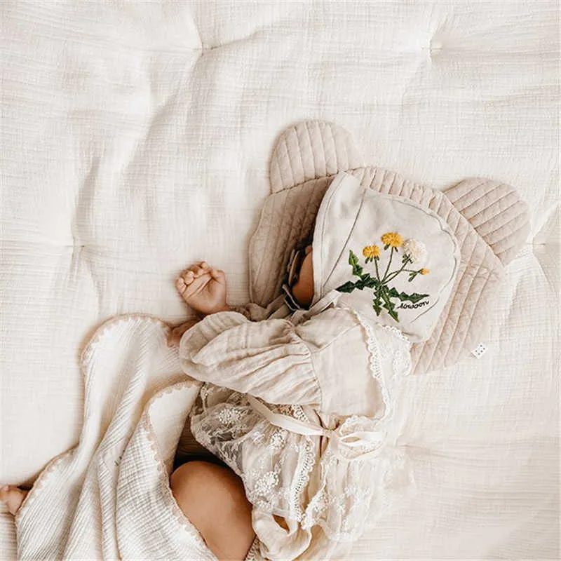 Baby oreiller mignon dessin animé beau coton fait, avec poupée animale 210619