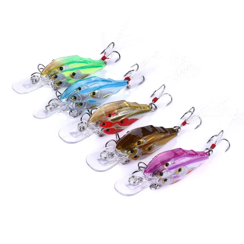 Feather Threadfin Shad Crank Aas Rock Group Vis Fake Lure 65cm 6g 3d Eyes zwevende water Bionic Small Fat Lures3415041