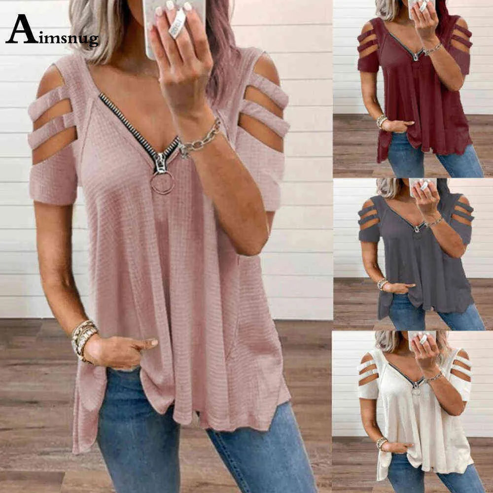 2021 Plus Size 5XL Dames T-shirt Hollow Out Mouw Basic Tops Ripper Up Dames Tees Kleding Nieuwe Zomer Vrouwelijke Losse T-shirt Y0621