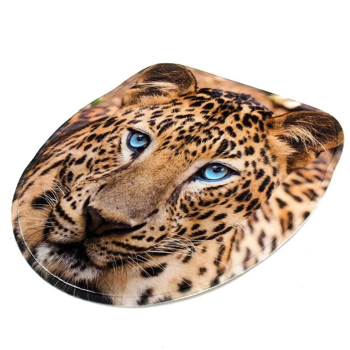 Set Leopard Printed Non-Slip Bathroom Toilet Pedestal Rug Floor Mat Toilet Lid Cover Waterproof Floor Mat Bathroom Decor 210724