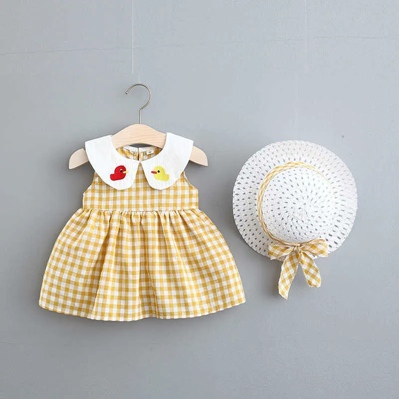 Sommer Neugeborenes Baby Mädchen Kleid Für Kleinkind Plaid Prinzessin 1 Jahr Geburtstag Kleid Mit Hut 0-2y Vestidos Infant Baby Mädchen kleidung Q0716