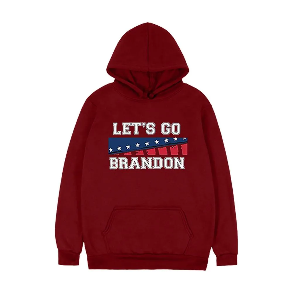 Låt oss Brandon Pullover Hoodie Hooded Långärmad Män Kvinnor Hoodies Mode Hooded Pullover Sweatshirts Toppar med Pocket CDC21