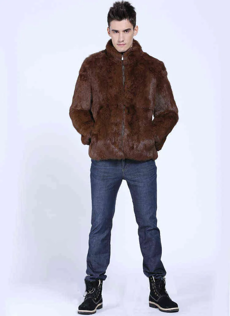 تقليد الفراء الرجال معطف المنك سترة دافئة هاينينغ الاصطناعي الفراء أرنب معطف الفرو 211207
