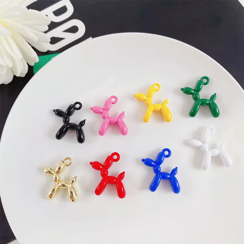 /Pack Metal Alloy 3D Balloon Dog Puppy Charms Pendants DIY Necklace Bracelet Earring For Jewelry Making Findings New