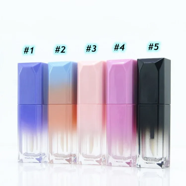 Accueil Bouteilles de stockage 5ml Gradient Color Lipgloss Bouteille en plastique Conteneurs Vide Clear Lip gloss Tube Eyeliner Eyelash Container T2I52898