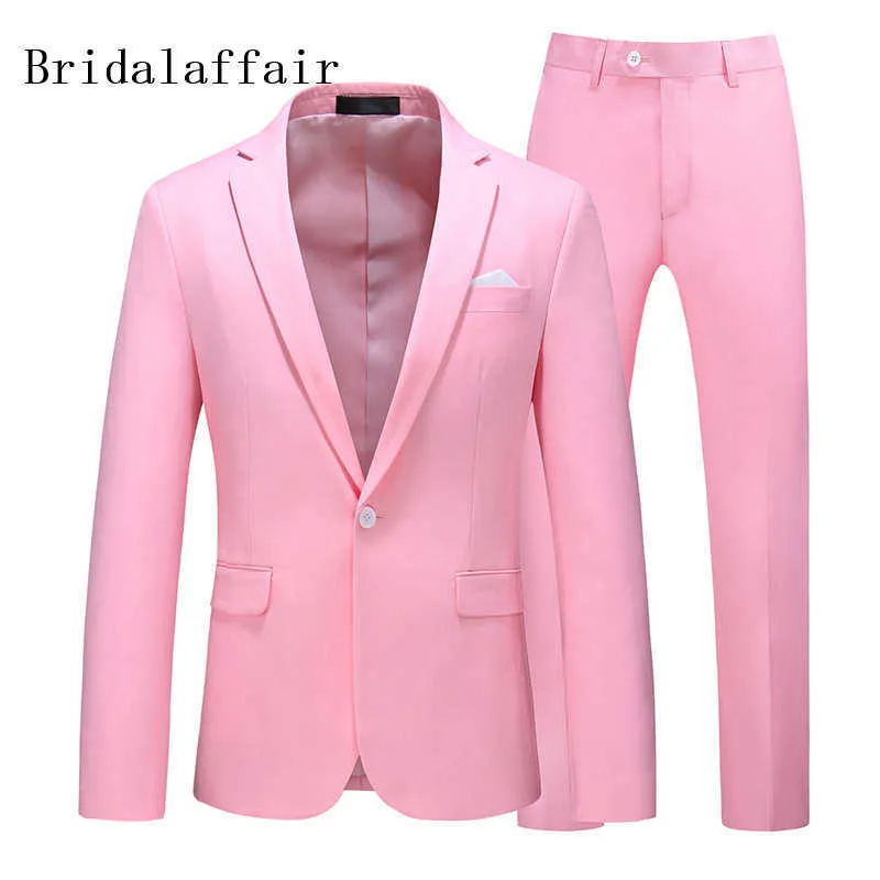 Kuson Hot Pink Hommes Costume de mariage 2020 Casual Male Blazer Pantalon Slim Fit Costumes pour hommes Costume Business Formel Party Groom Tuxedos X0909