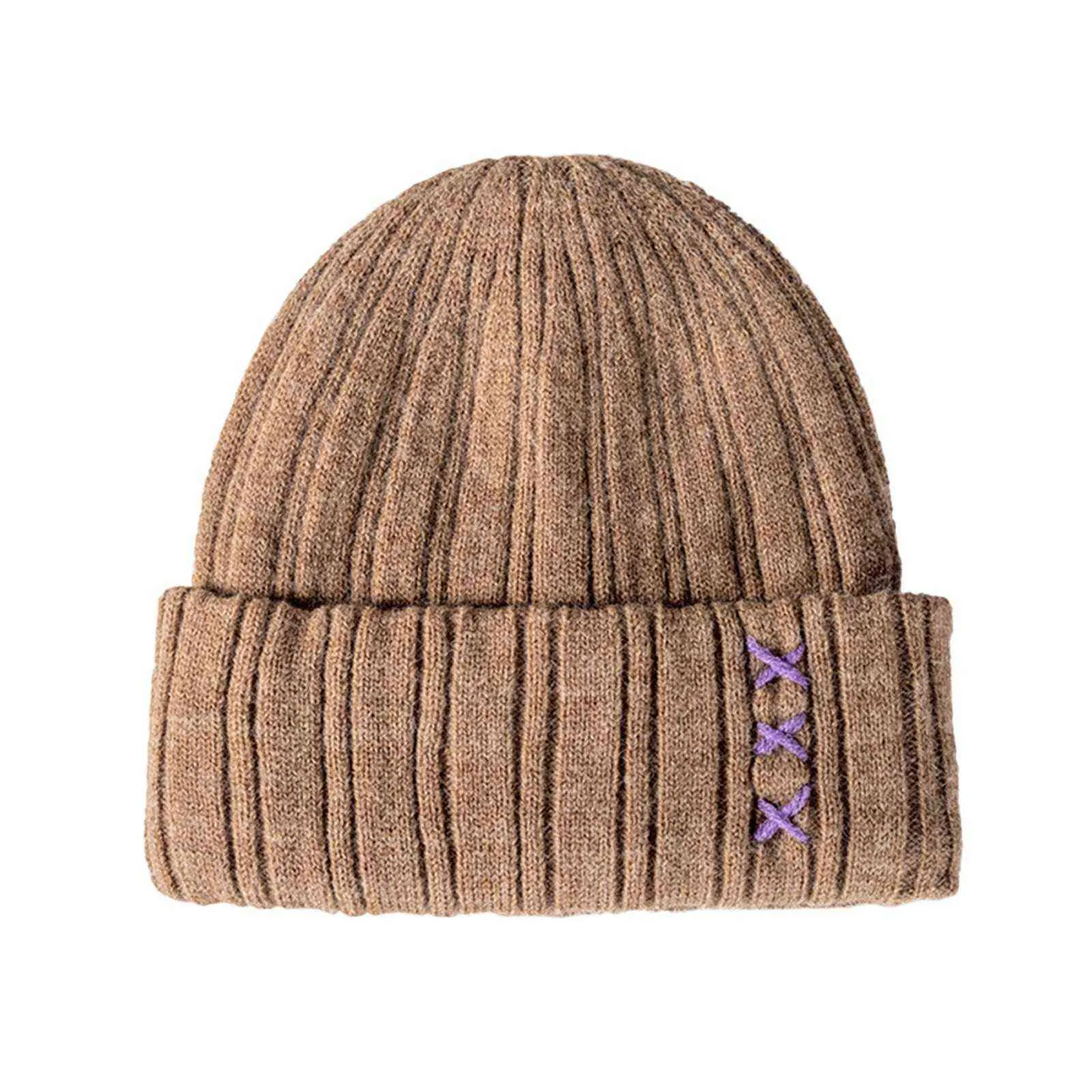 Unisex moda casual cappello di lana inverno addensare caldo all'aperto lavorato a maglia autunno berretto femminile berretto più caldo berretto da donna berretto casual Y21111