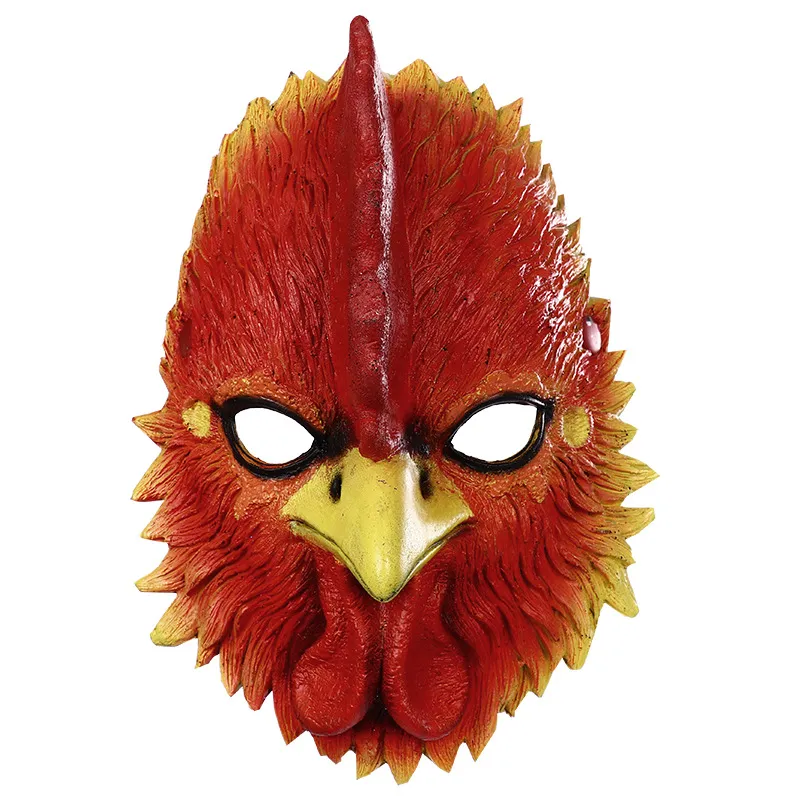 Fantasia de festa de Páscoa de Halloween Máscara facial Mardi Gras 3D Galo Máscaras de cosplay Masquerade Props PU Masque ENE18002