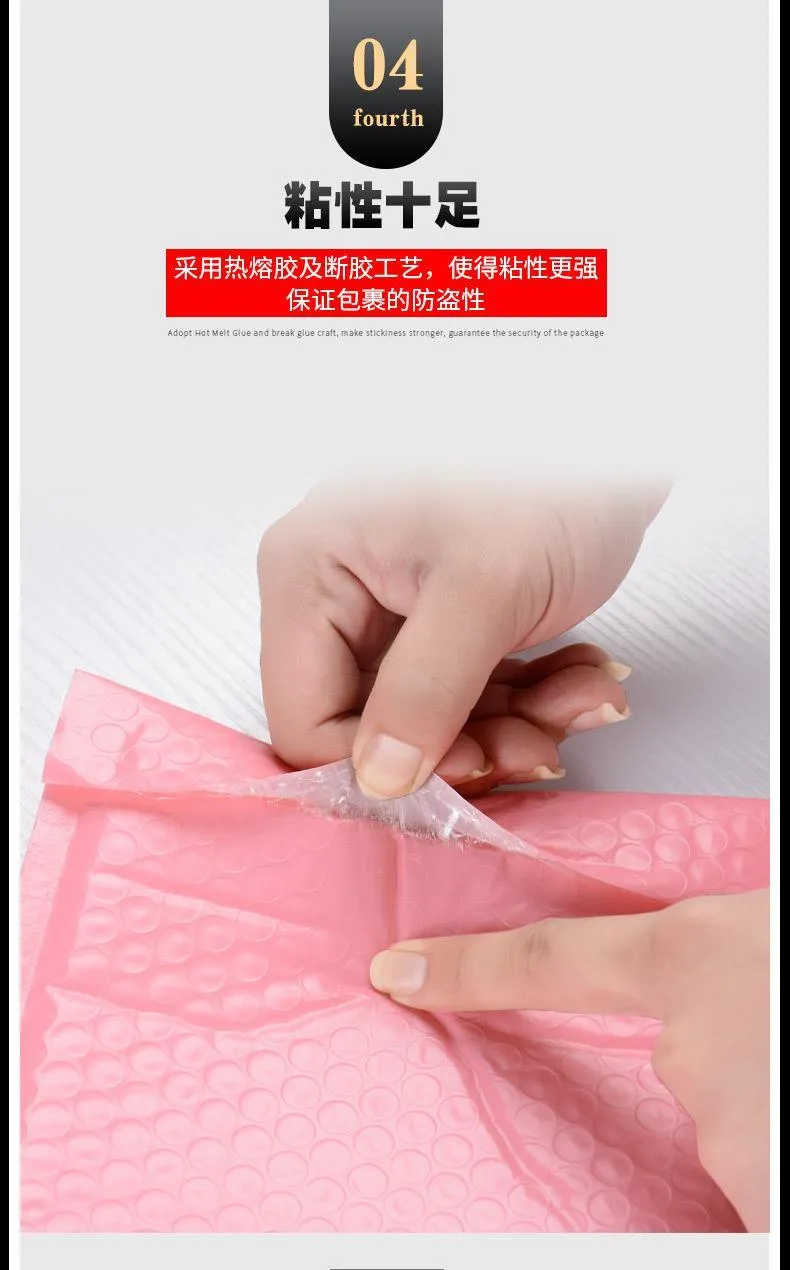 Geschenkverpackung 10 20 Pink Bulk Seal Film Taschen für Verpackung Bubble Mailer Selbstumschlag mit PolyMailer -Beutel gepolstert262m