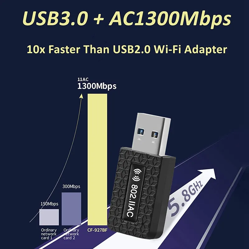 5 ГГц USB Wi-Fi Adapter 5 ГГц Wi-Fi Адаптер Wi-Fi USB WiFi Antenna Dongle AC Network Lan Card Ethernet Wireless 5G модуль для