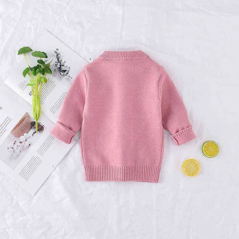Arrival girl Sweater Children Clothing rabbit Pattern Knitted Baby girls Pullover Knitwear 1-5T Kids 211104
