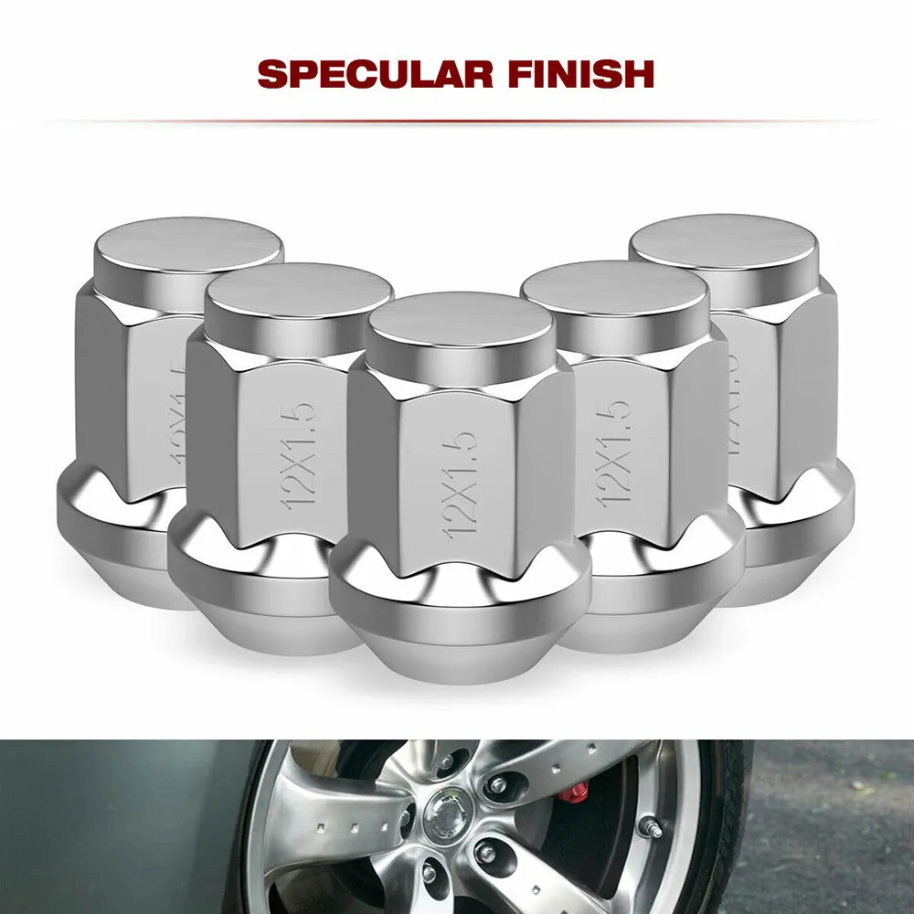 Lug Nuts Bulge Acorn 12x1.5 Chrome Wheel Nut for Ford/Fusion/Focus/Escape car styling