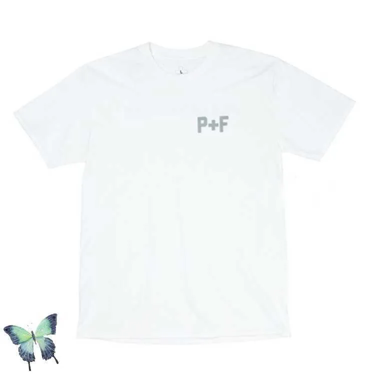 P + F 3M T-shirt réfléchissant Places Faces T-shirt de couleur unie de haute qualité Hommes Femmes Mode Casual T-shirt Places + visages T-shirts X0726