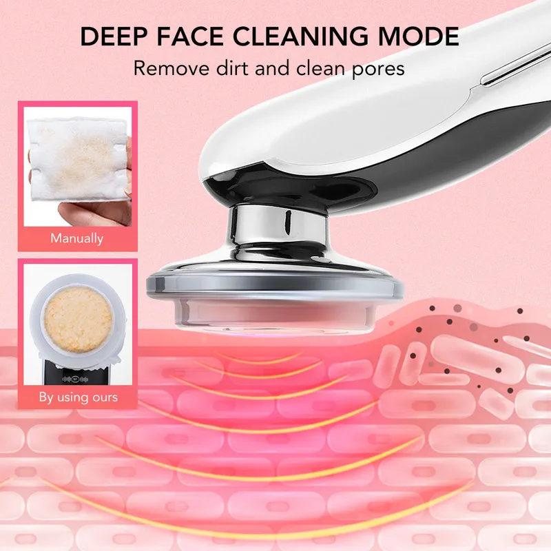 Face Massager 7 In 1 RF EMS LED 피부 회춘 뷰티 장치 방지 리프팅 주름 리버 미세 전류 진동 마사지 220908