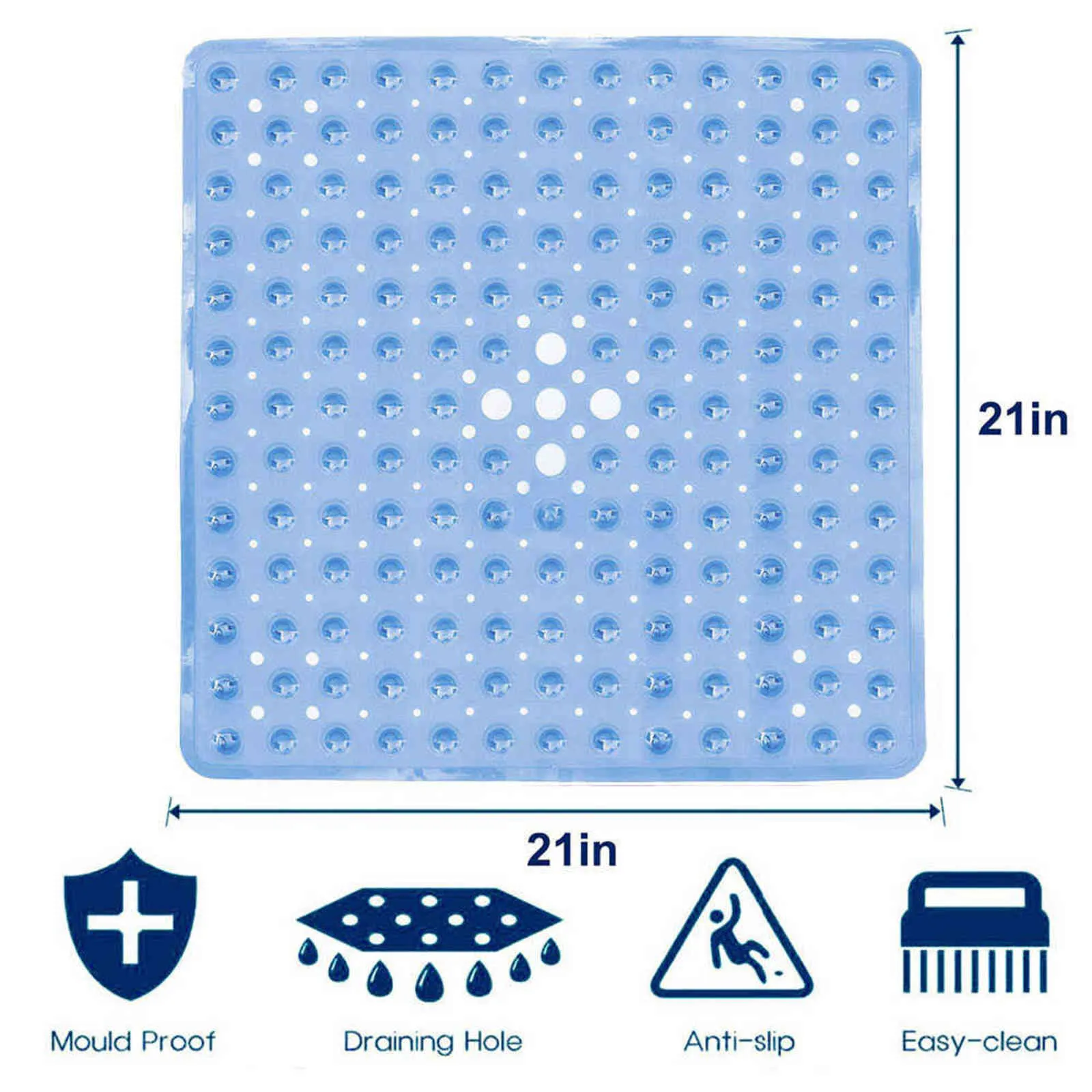 Tapis de bain Massage Tapis de salle de bain en PVC Douche de sécurité Anti Slip Foot Pad Tapis de baignoire avec ventouses Tapis de sol 211109