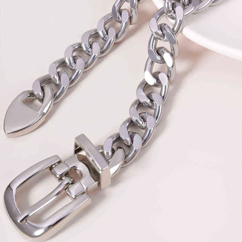 Ladaye de la taille de la taille de la taille or argenté métal ceintures simples pour femmes habillage accessoires de chaîne punk ceinture y12044578257