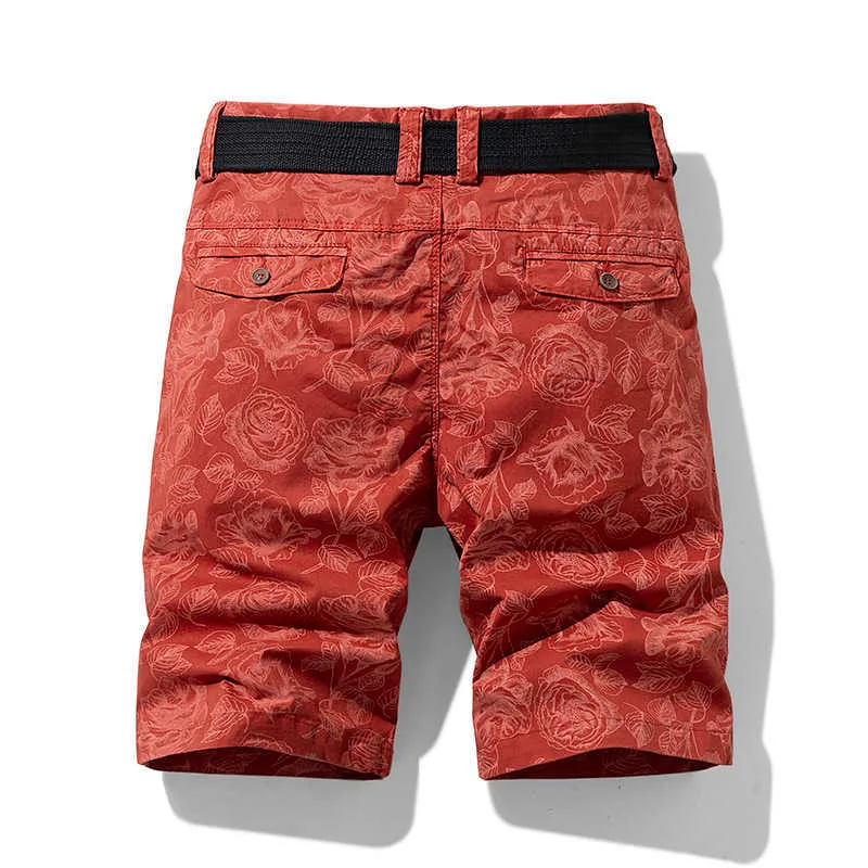 春の男性の綿の印刷のショートパンツ夏のカジュアルブリーチBermudaファッションジーンズのビーチパンツショート210712