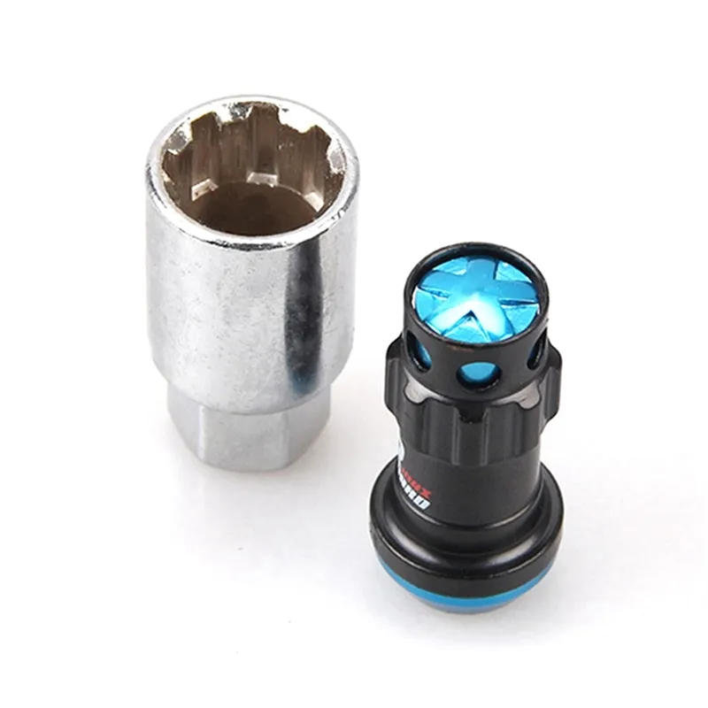 High quality R40 Style Steel Wheel Racing composite Lock Lug Nuts with Security Key M12x1.5/1.25