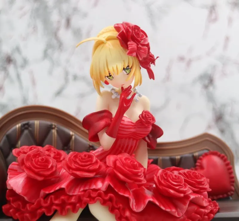 20cm Fate Stay Night Extra Red Saber Nero Claudius Caesar Augustus Germanicus Sexy Figure Anime PVC Action Figures toys Gift X0503