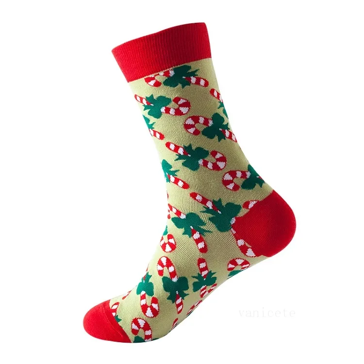 Cilindro medio Árbol de Navidad Snow Elk Regalo Calcetines de algodón Otoño Invierno Medias de Navidad Hombres Santa Claus Decoraciones T2I53066