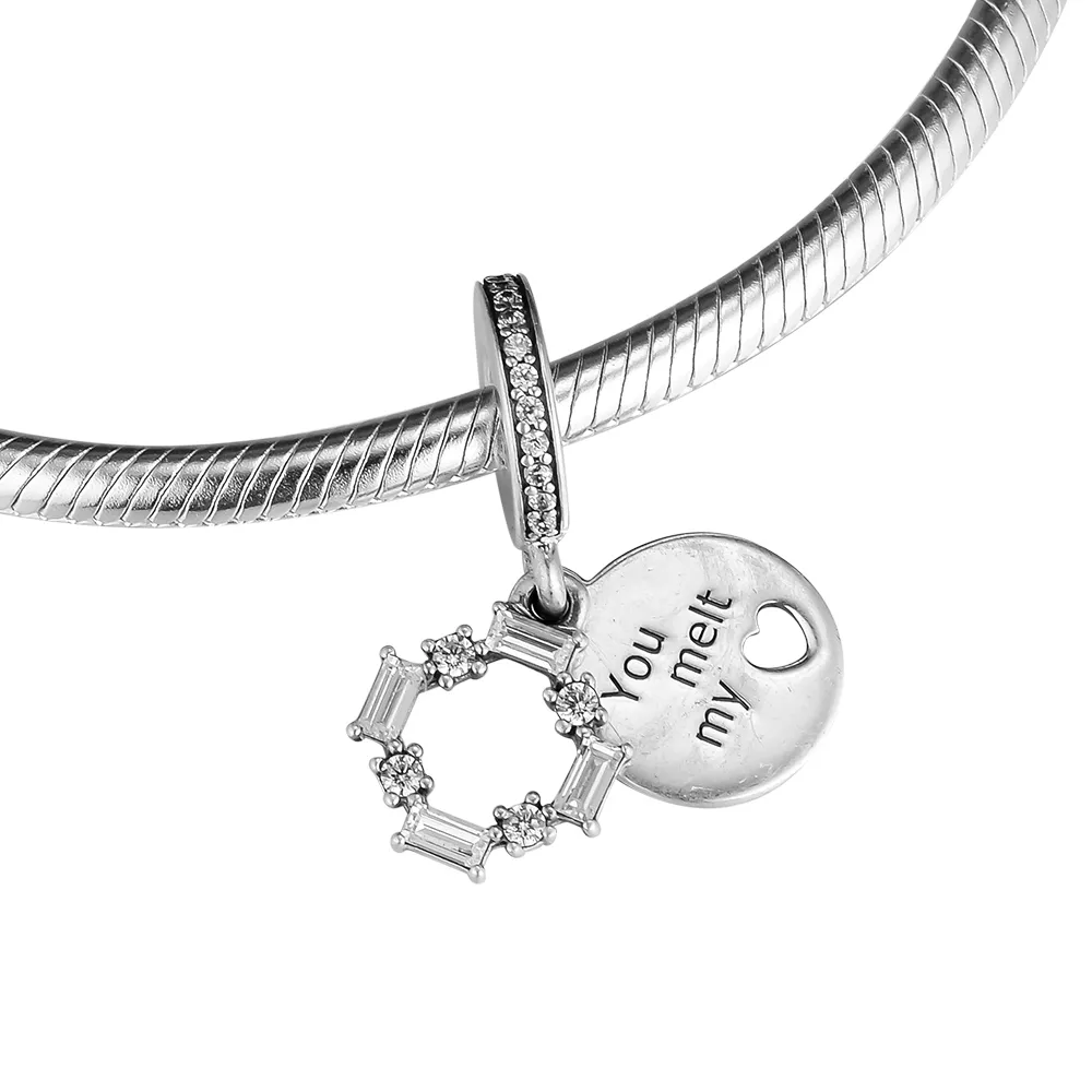 Il ciondolo pendente con intagli di ghiaccio natalizio si adatta a braccialetti originali in argento sterling 925 donna. Perline fai da te la creazione di gioielli