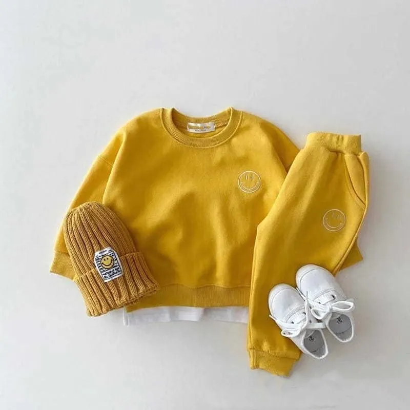 Baby Long Sleeve Outfits Söt broderad tröja och byxor 2st.