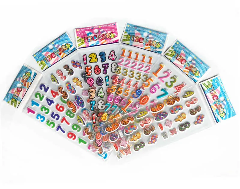 100 sheets Sticker Kids Cute 3D Cartoon Stickers Mixed School Teacher Reward Children Early Learning Toys for Children GYH 210928268m