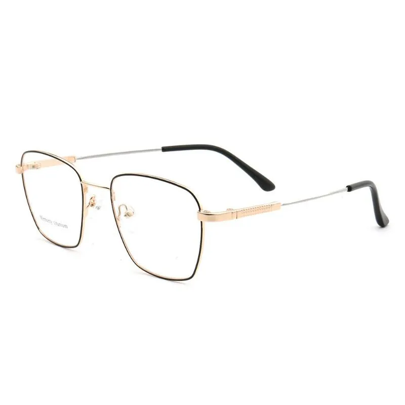 Modne okulary przeciwsłoneczne ramy kobiety kwadratowe okulary dla mężczyzn metalowe szklanki pełne obręczy rx okulary pamięć lekkie eyfletyczne okulary 358H