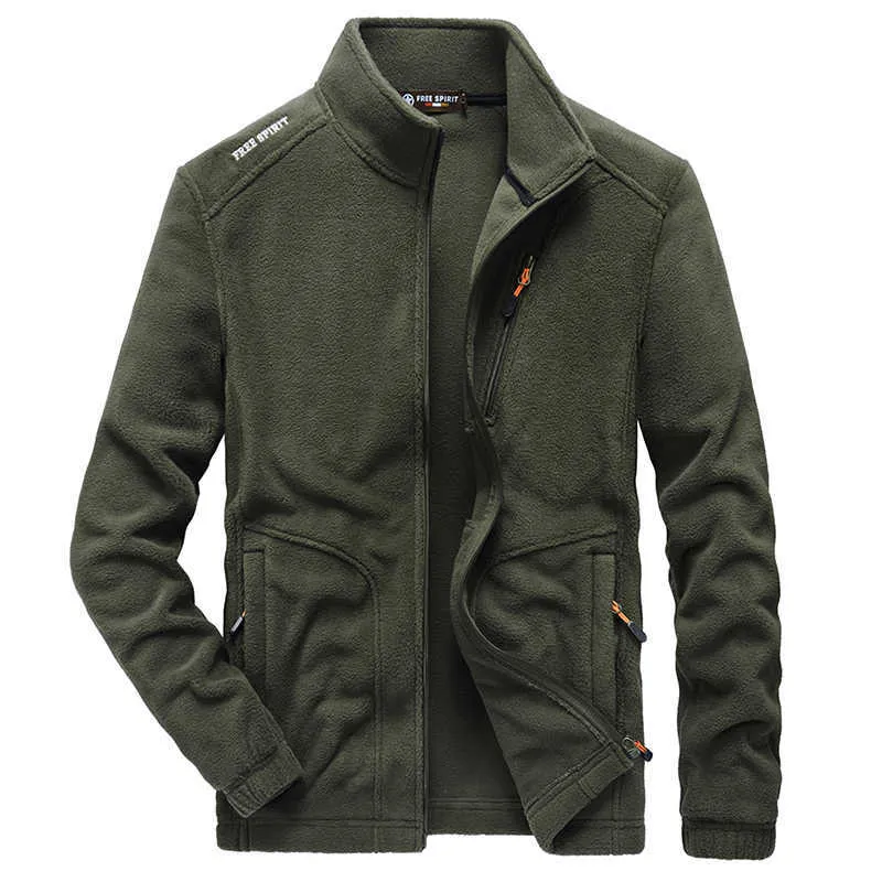 Giacca casual da uomo Capispalla primaverile Cappotto in pile caldo Uomo Abiti casual Giacca militare tattica Cappotti da uomo 5XL Abbigliamento taglie forti 210819