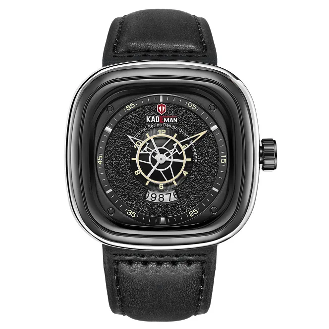 Kademan Brand Trendy Fashon Cool 45mm Stora Dial Mens Watches Quartz Watch Kalendern exakt resetid Gentlemens armbandsur 9225m