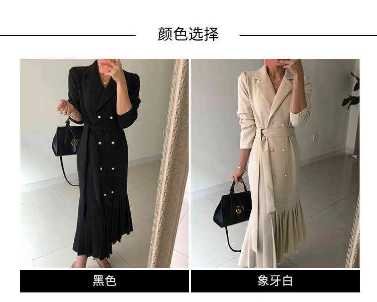 Printemps automne mode Chic coréen bureau dame bref pansement longue Robe femmes élégant gaine trompette Vintage Blazer robes Robe Y1204