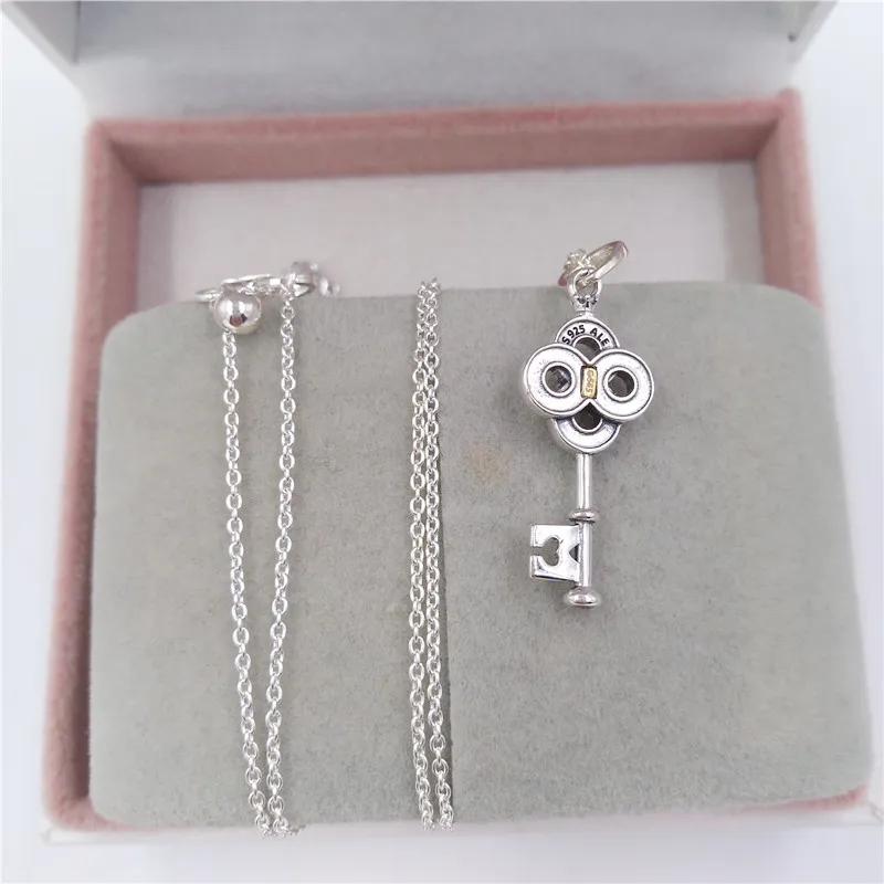jewelry Necklace Designer Valentine Key & Flower 14K Gold 925 Sterling silver Designer Necklace for women pendant sets birthday gifts 399339C01-707615356