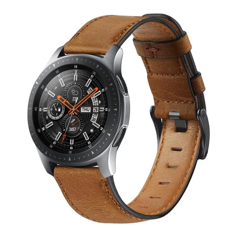 Horlogebanden 22 mm band; Voor Galaxy 46mm Crazy Horse lederen band Gear S3 toepasselijke of compatibele grensarmband Huaw330R