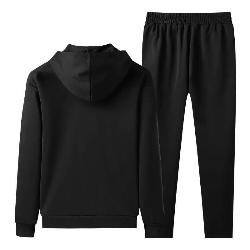 Printemps Hommes Survêtement Streetwear Casual Ensemble pour hommes Sweats à capuche Sportswear Hommes Deux pièces Ensemble Veste à glissière + Pantalon Costume de sport 210714