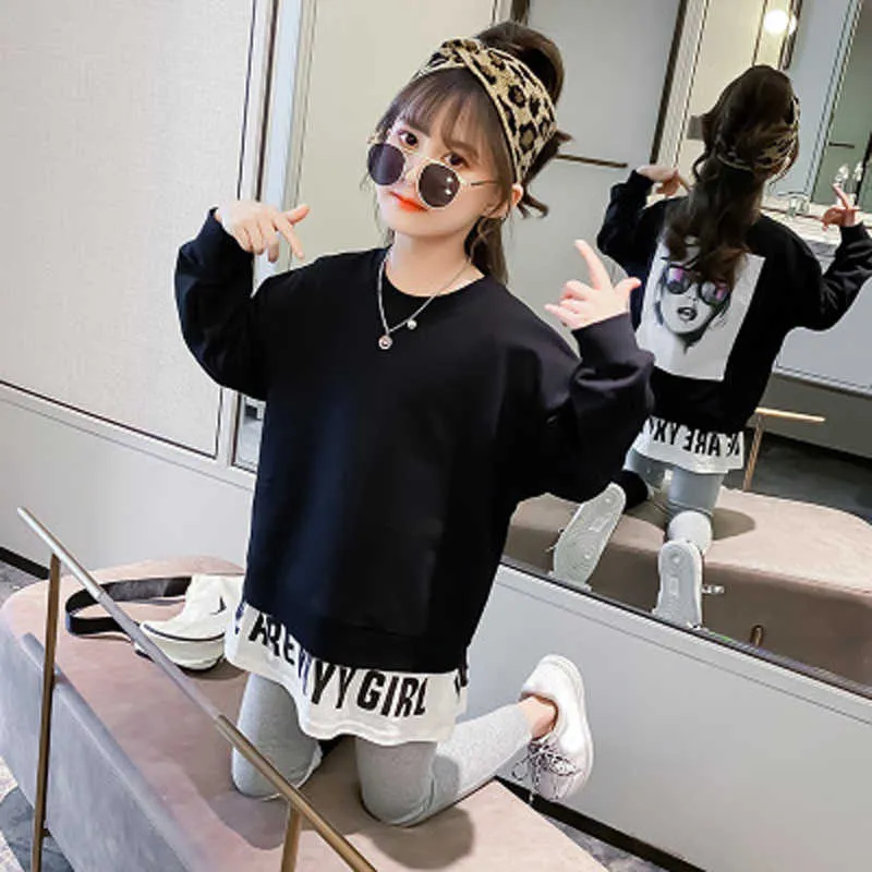 Kids Clothes Sets Girls Autumn Clothing Teens Casual Big Children'S Sweater+ Pants Fashionable Sports Suits 4 5 7 9 11 13Y 211025