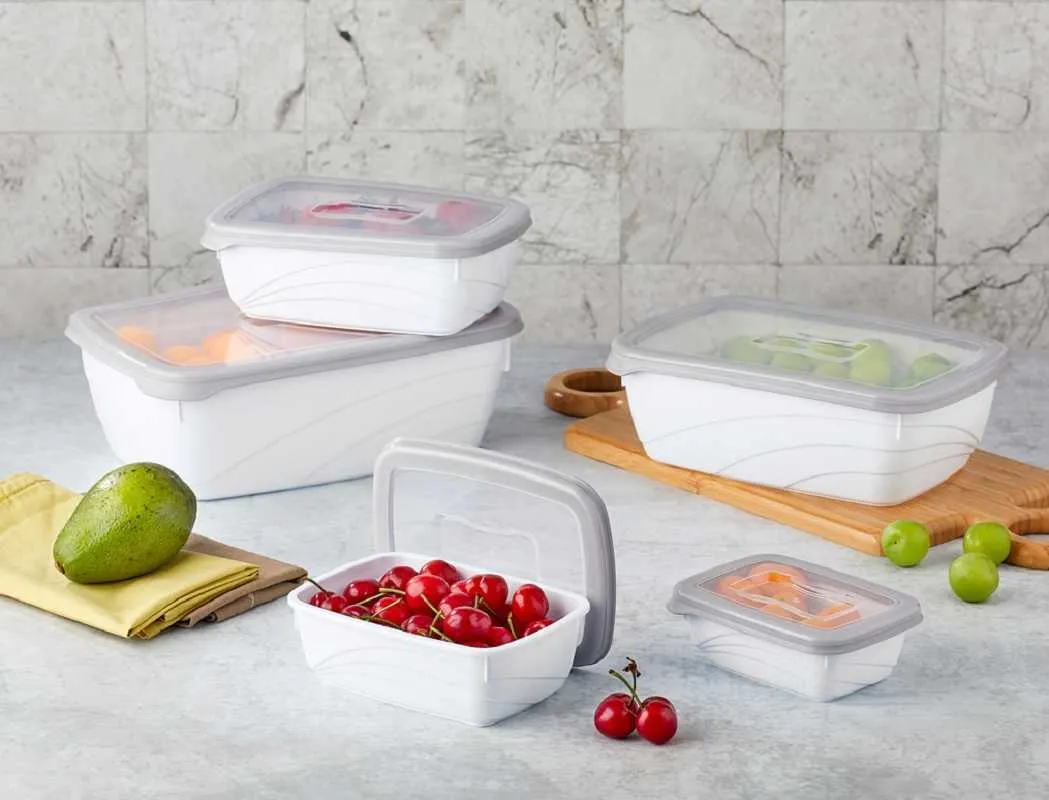 Вакуумный контейнер для хранения набор из 5 кухонных организаторов коробки пластиковые фрукты и овощи штабелируемые кладовые свежие 210922
