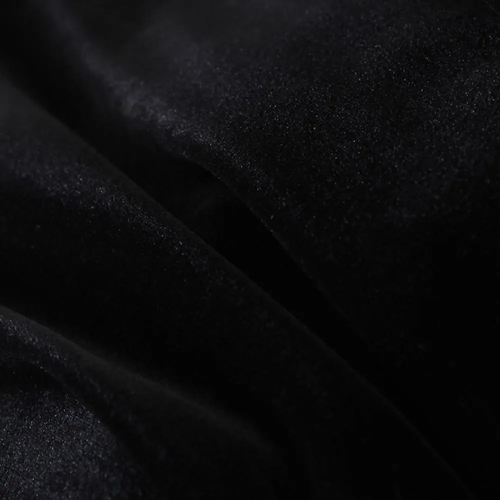Autunno Inverno Retro profondo scollo a V manica lunga abito in velluto stile francese donna vita sottile una linea abiti da festa in velluto nero 210429