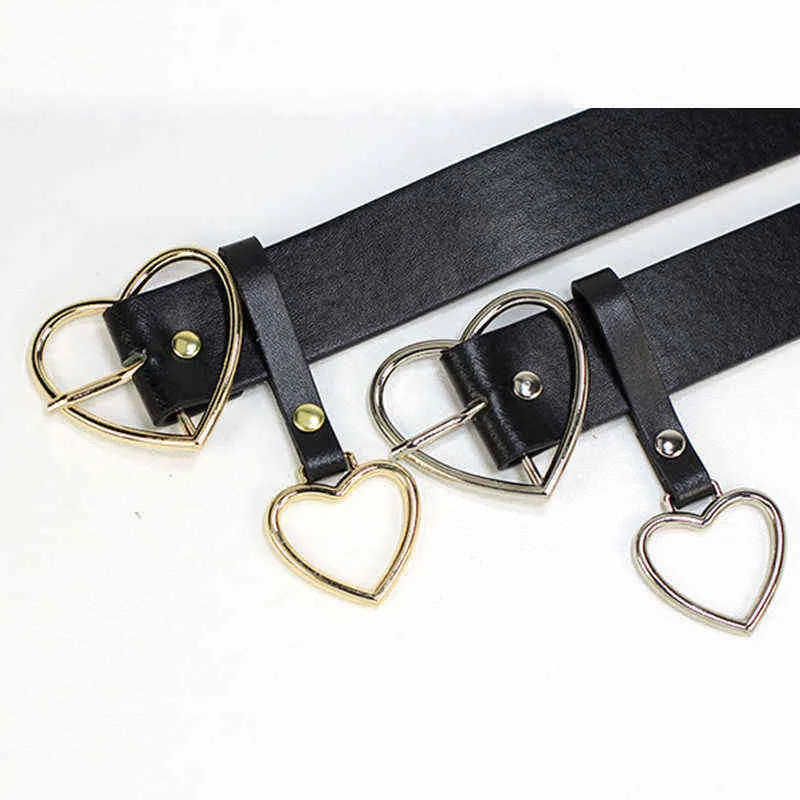 PU Leather Belt Ladies High Quality Alloy Love Pin Buckle Fashion Retro Belt Dress Jeans Decorative Ladies Cute Belts G220301