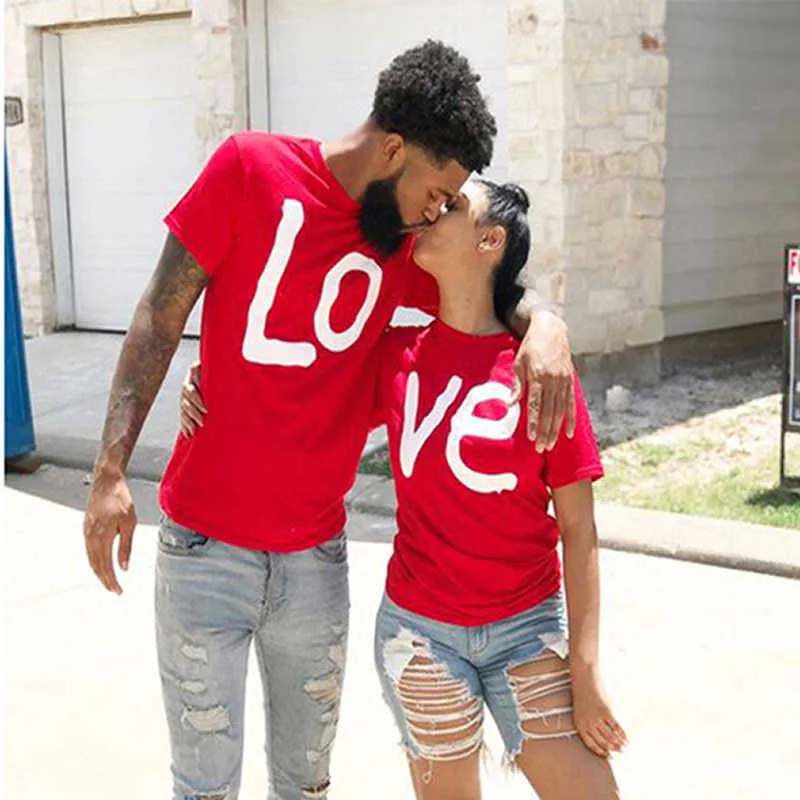 2019 летние пары влюбленные футболки для женщин человек повседневная вершины футболки женские футболки любовь футболка женщина x0527