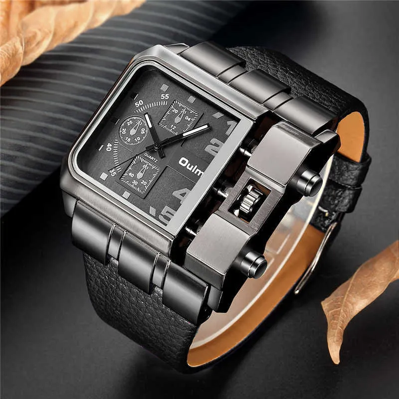 Oulm 3364 montres pour hommes grande taille Unique mâle horloge à Quartz marque de luxe montre-bracelet hommes Sport montre relogio masculino G1022