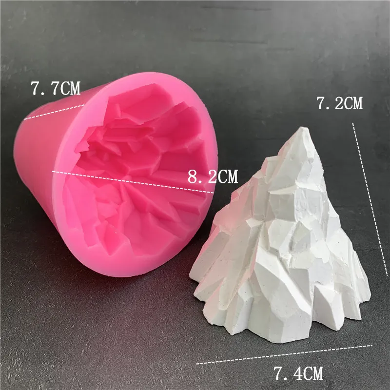 3D Buzdağı Mus Kek Kalıp Dondurma Kar Dağ Volcano El DIY Tütsü Mum Silikon Kalıp
