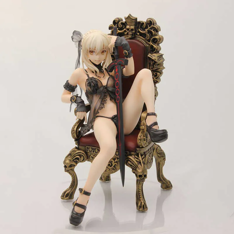 Anime giapponese FaceStay Night Sabre Alter Lingerie PVC Action Figure Stand Anime Figure Sexy Modello Collezione Toys Regalo Q0727606333