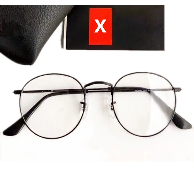 Clássico unissex 447 redondo metal óculos de sol quadro 50-21-145 moda masculina mulher miopia óculos para prescrição fullset embalagem cas205p