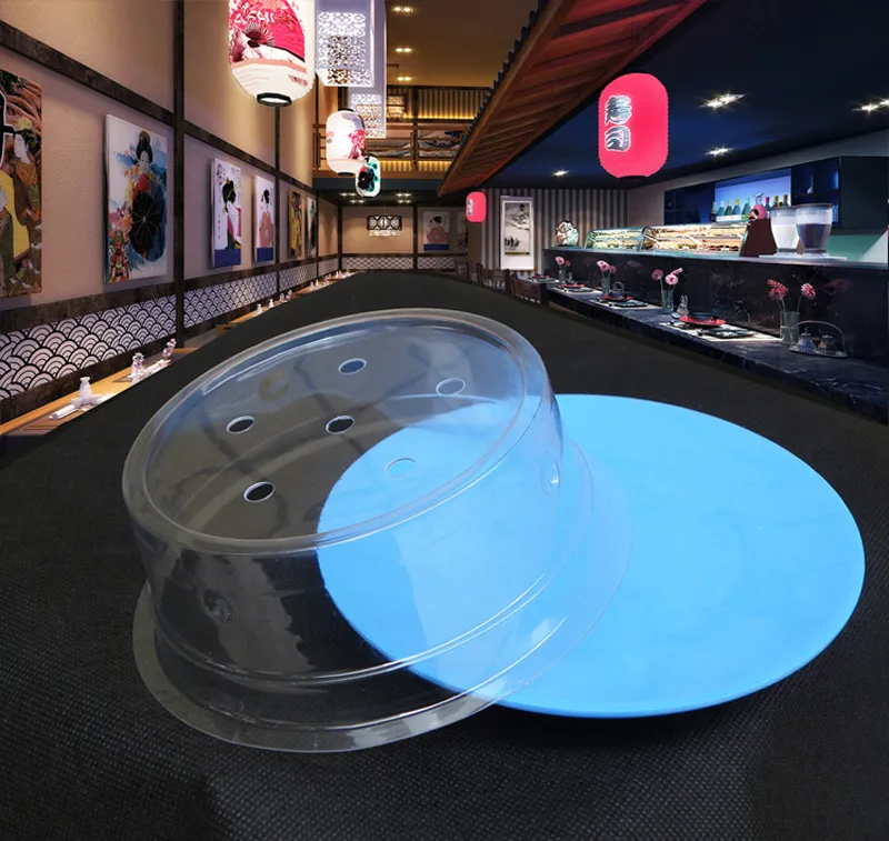 寿司料理用プラスチック蓋ビュッフェコンベヤーベルト再利用可能な透明ケーキプレートフードカバーレストランアクセサリー9902130