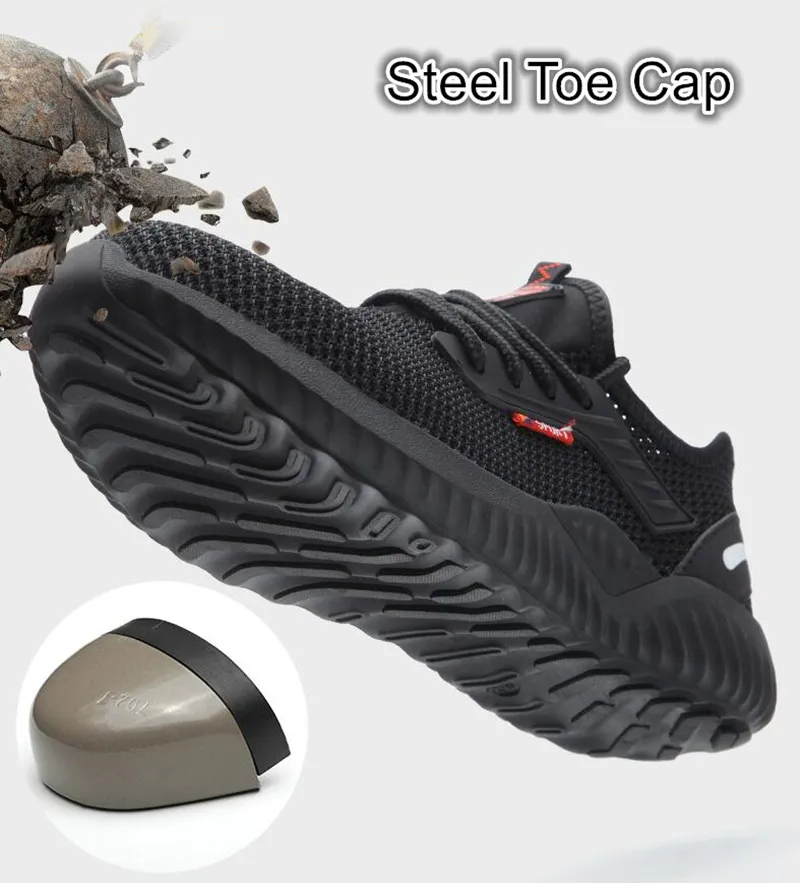 Chaussures de sécurité durables pour hommes, chaussures de travail, embout en acier, bottes anti-crevaison, bonne perméabilité à l'air, poids léger